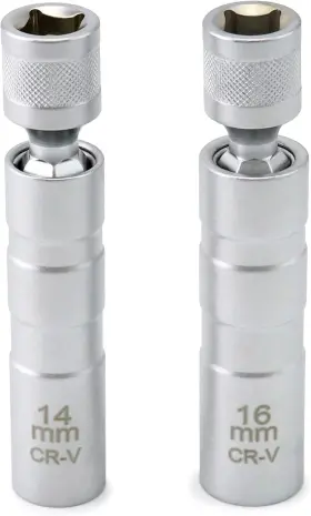 Kuntech Kt3185t Kt3291t 14mm And 16mm Thin Wall Magnetic Swivel Spark Plug Socket 3/8 Inch Driver 12-point