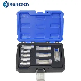 Kuntech Kt6281 9pcs 3/8 Inch 1/2ftft Diesel Injector Fuel Line Socket Wrench Set 10-22mm Sockets