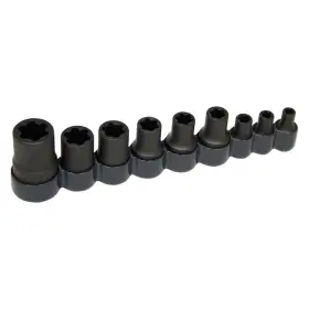 Lisle Corp 83100 - Mixed Drive Size External Torx Plus Socket Set 9 Pieces