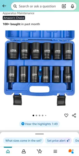LLN074-12 LLNDEI Drive Impact Socket Set