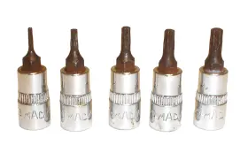 Mac Tools Mt6bs Usa 5-piece 1/4 Inch Drive Torx Bit Socket Driver Set T6 T10 T15 T20 T25