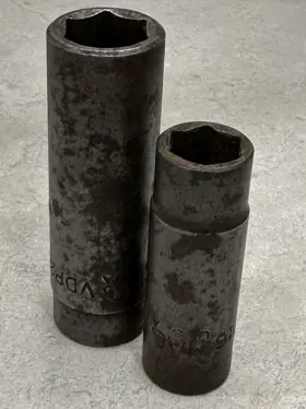 Mac Tools Vdp226r-t4 2 1/2 Inch Drive Impact Sockets 11/16ths And 9/16ths. Made In Usa Barn Find