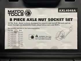 AXL4548A MATCO TOOLS Drive Axle Nut Socket Set Point #2