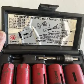 RC-9595 MATCO TOOLS Hole Saw Drill Holesaw Kit #3
