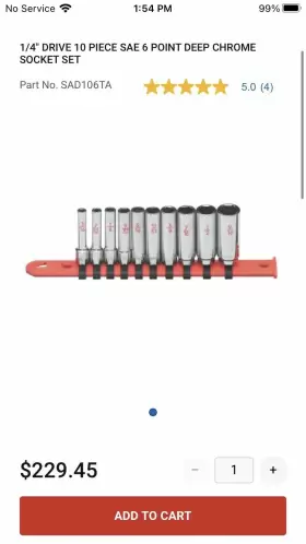 SAD106TA MATCO TOOLS Drive Point Socket Set #3