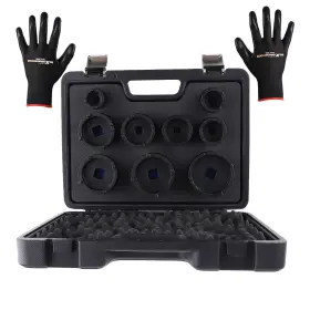 Maxpeedingrods Dfrv76 1/2 Inch Drive Grooved Lock Nuts Socket Set With External Teeth Km4-km12 Size
