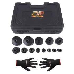 Maxpeedingrods R20qwo 13pcs Grooved Locknut Socket Set 1/2 Inch Dr. Internal Teeth 18 - 80mm 45# Steel