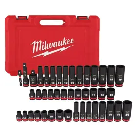 Milwaukee 35658 49-66-7009 43pc Shockwave Sae And Metric 3/8 Inch Drive Impact Socket Set