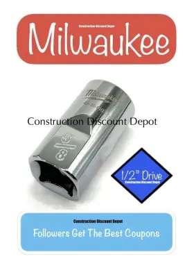 45-34-9102 MILWAUKEE Drive Point Standard Shallow Socket
