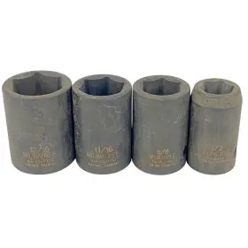 Milwaukee 49-66-3100 5/8 In Mixed 1/2 Drive Impact Socket Set 4 Pcs