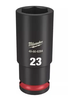 Milwaukee 49-66-6284 Shockwave Impact Duty 1/2 Inch Drive 23mm Deep 6 Point Socket