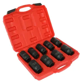 Muparkt Ce1430232iec 9pcs 29-38mm 1/2 Inch Drive Deep Impact Socket Set 6 Point Spindle Axle Hub Nut Tool