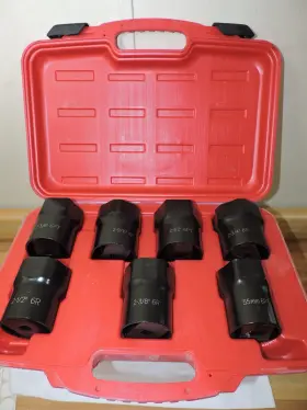 Nesco Nm5600 7-piece Wheel Bearing Loc Knut Socket Set 1/2 Inch Drive With Case