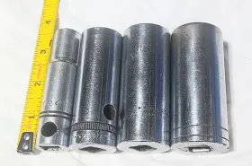 New Britain Sparta Duro Williams Ntd34 Lot Of 4 1/2 Drive In Deep Socket 1-1/16 1 Inch 7/8 Made Usa. Vintage