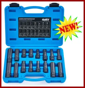 Orion Motor Tech 719868256671 16pc Sae Metric Lug Nut Master Key Set Spline Star Hex Locking