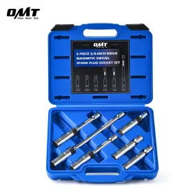 Orion Motor Tech Mpnhhsa001-00 Omt 3/8 Inch Drive Magnetic Swivel Spark Plug Socket Set For Installation And Removal
