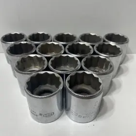 P&c 6040 Lot Of 14 Sockets P&c 1-1/4 Inch Shallow 1/2 Drive Chrome 12 Point Usa Made P&c 6040 Lot Of 14 Sockets P&c 1-1/4 Inch Shallow 1/2 Drive Chrome 12 Point Usa Made
