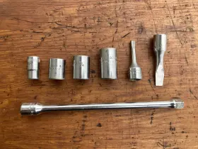 P&c Tools 3203 Assorted Vintage P&c Usa 3/8 Inch Drive Components - 7 Pieces