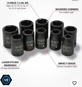 M593DB PERFORMANCE TOOL Drive Met Impact Skt Set