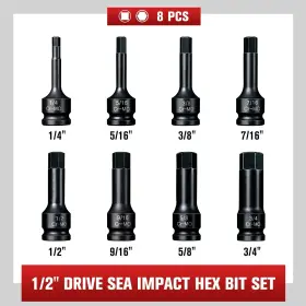 PB21108 PGROUP Drive Allen Impact Socket Set Hex #2