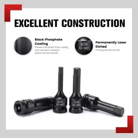PB21108 PGROUP Drive Allen Impact Socket Set Hex #3