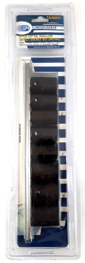 TAIS0651 PIT BULL Drive Shallow Impact Socket Set Storage