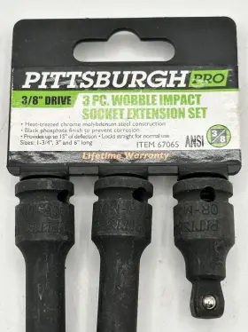 67065 PITTSBURGH Pro Drive Wobble Impact Socket Extension Set #2