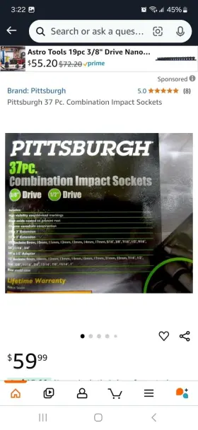 68011 PITTSBURGH AUTOMOTIVE Impact Sockets Drive Combination