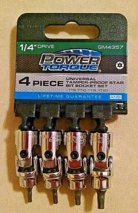 GM4357 POWER TORQUE OZARK Socket Set Bit Drive Star