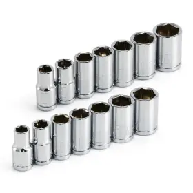 Powerbuilt 640087 6 Pt. Socket Set 14 Piece Sae/metric 1/4