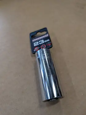 Powerbuilt 640838 New 1/2 Inch Drive 23 Mm 6 Point Deep Chrome Socket # Lifetime