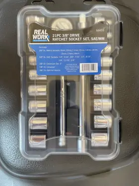 66410 REALWORK Tools Drive Ratchet Socket Set