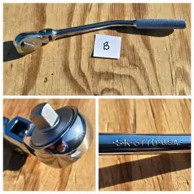 3770 SK Nos Tools Bent Handle Reversible Knurled Ratchet