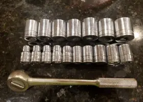 SK40324-40312 SK Tools Drive Point Shallow Socket Set Ratchet