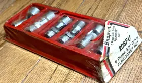 Snap-on 206fu 206fua Tools Swivel 3/8 Inch Dr Universal Socket Set Lot Sae Tray Wobble 12pt Flexo