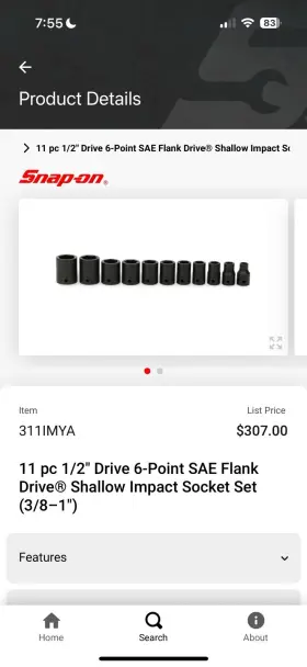 311LMYA SNAP-ON Impact Socket Set