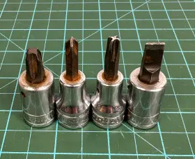 FP22A-FP41B-F52 SNAP-ON Drive Screwdriver Bit Sockets Flat