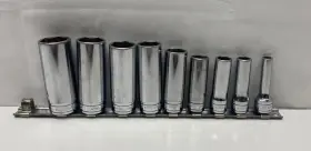 Snap-on Sfs081-sfs281 Snap-on 3/8ftft Drive Sae Deep Socket Set 9 P.c. - Preowned