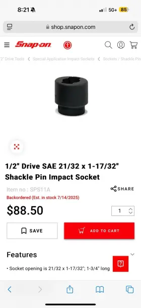 SPS11A SNAP-ON Sockets