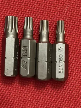 Snap-on T30 T25-t15-t10 Compatible Set Of 4 1/4 Drive Torx Standar Bit Socket T30 To T15