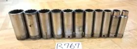 Snap-on Tools 1948 Vintage Piece 1/2 Dr Sae. Deep Chrome Set #2