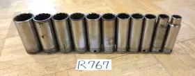 Snap-on Tools 1948 Vintage Piece 1/2 Dr Sae. Deep Chrome Set