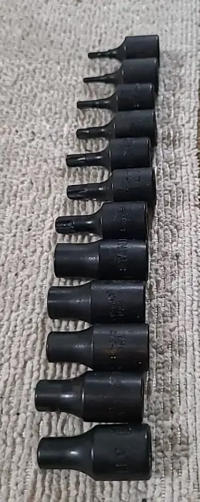 89-525 STANLEY Torx Sockets Drive Nos Tool Set