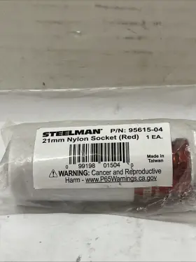 Steelman 95615-04 1/2 Inch Drive 21mm. Nylon Sleeved Impact Socket Red