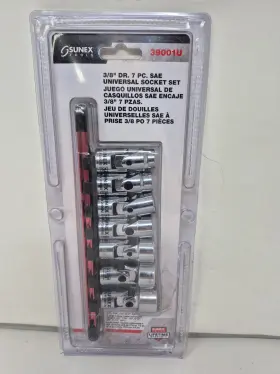 Sunex 39001u Sunnex Tools Universal Swivel Sockets 3/8 Inch Dr. 7 Pc. Sae Sunex 39001u Sunnex Tools Universal Swivel Sockets 3/8 Inch Dr. 7 Pc. Sae