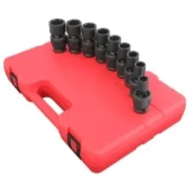 Sunex Tools 2657 1/2 Inch Drive Sae Universal Impact Socket Set 9 Pc