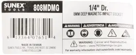 613364076514 SUNEX TOOLS Drive Magnetic Impact Socket #3