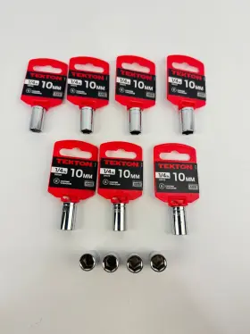 Tekton 14115 1/4 Inch Drive Cr-v 10mm Chrome Vanadium Lot Of 11