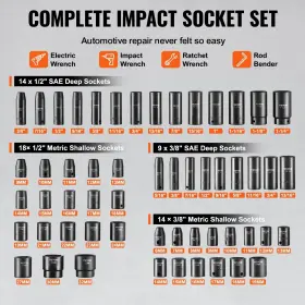 SX1238MSSD590 VEVOR Impact Socket Set Drive Bit Ratchet Tool #3