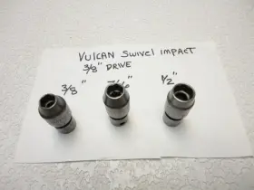 Vulcan 42-612 Tools 3/8 Drive Impact Universal Swivel Wobble Sae Sockets 7/16 1/2 Inch
